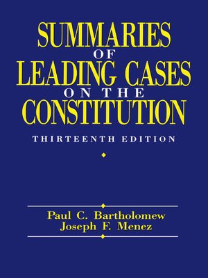 cover image of Summaries of Leading Cases on the Constitution